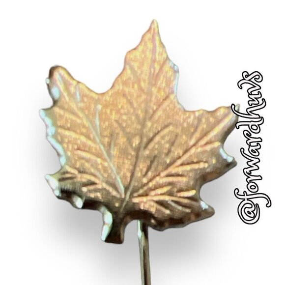 Vintage Silver Tone Maple Leaf Hatpin Stickpin - Picture 3 of 8